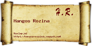Hangos Rozina névjegykártya